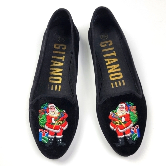 Vintage Gitano Christmas Santa Flats Loafers 7.5 - Picture 1 of 11